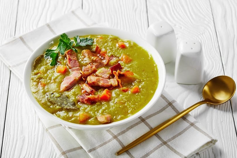 Sopa de Ervilha receita de como fazer o caldo para os dias frios